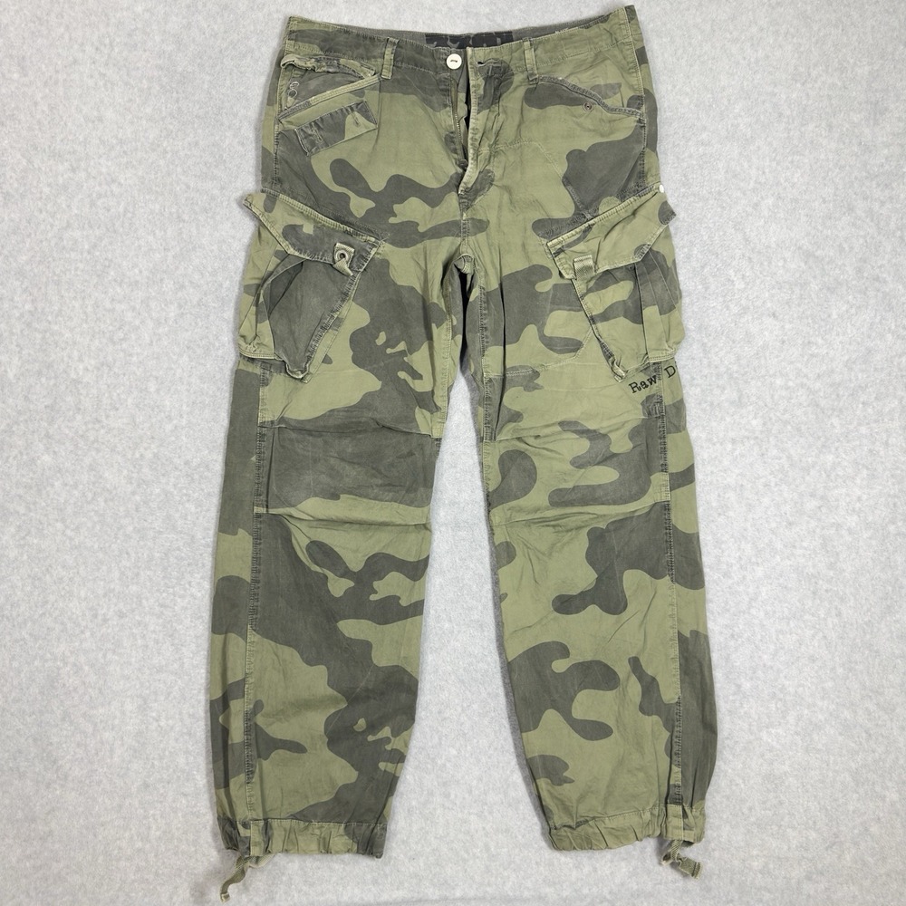 G-Star RAW Challenger Rovic Belt Pants Mens 34x32 Army Camo Paratrooper Utility